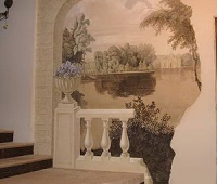 Художественная роспись стен в кухне, прихожей и ванной